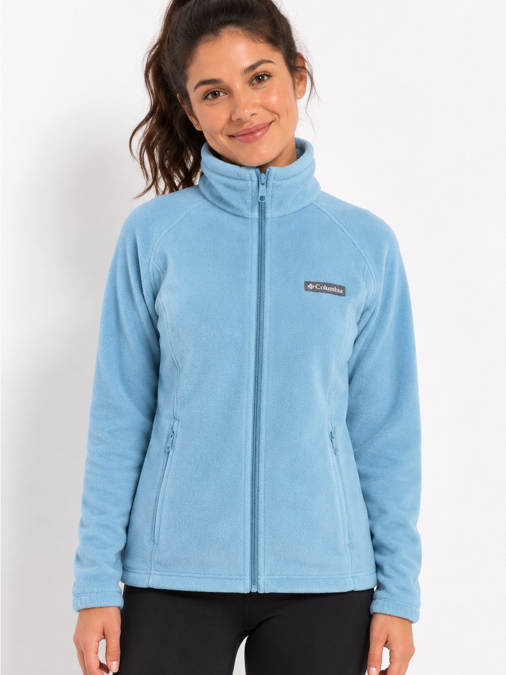 NWT Columbia Benton Springs Women’s Small Petite Blue Full Zip Fleece Jacket